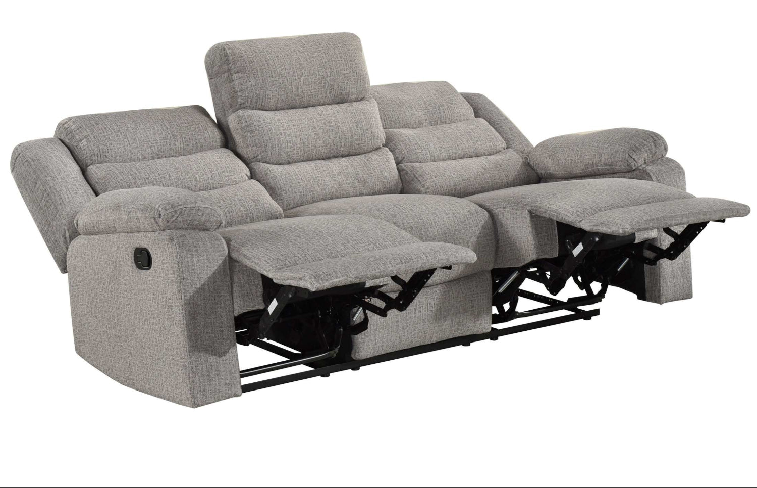 Tyrone Soft Textured Brown-Grey Fabric Reclining Set 99072