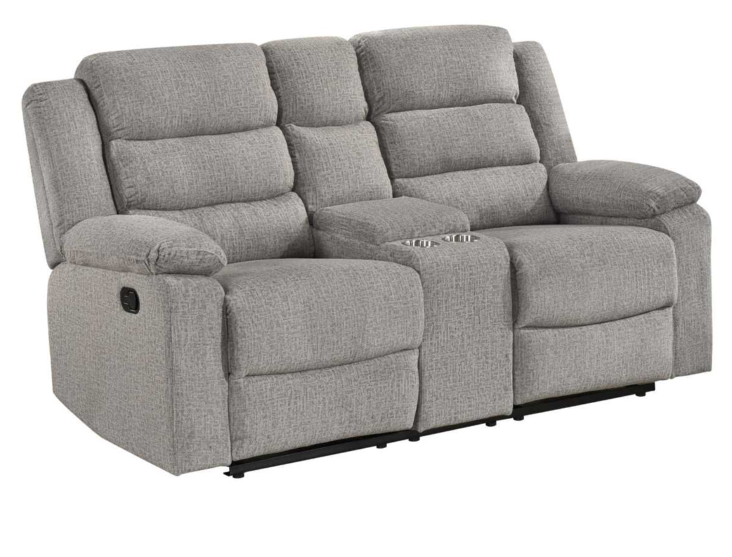 Tyrone Soft Textured Brown-Grey Fabric Reclining Set 99072