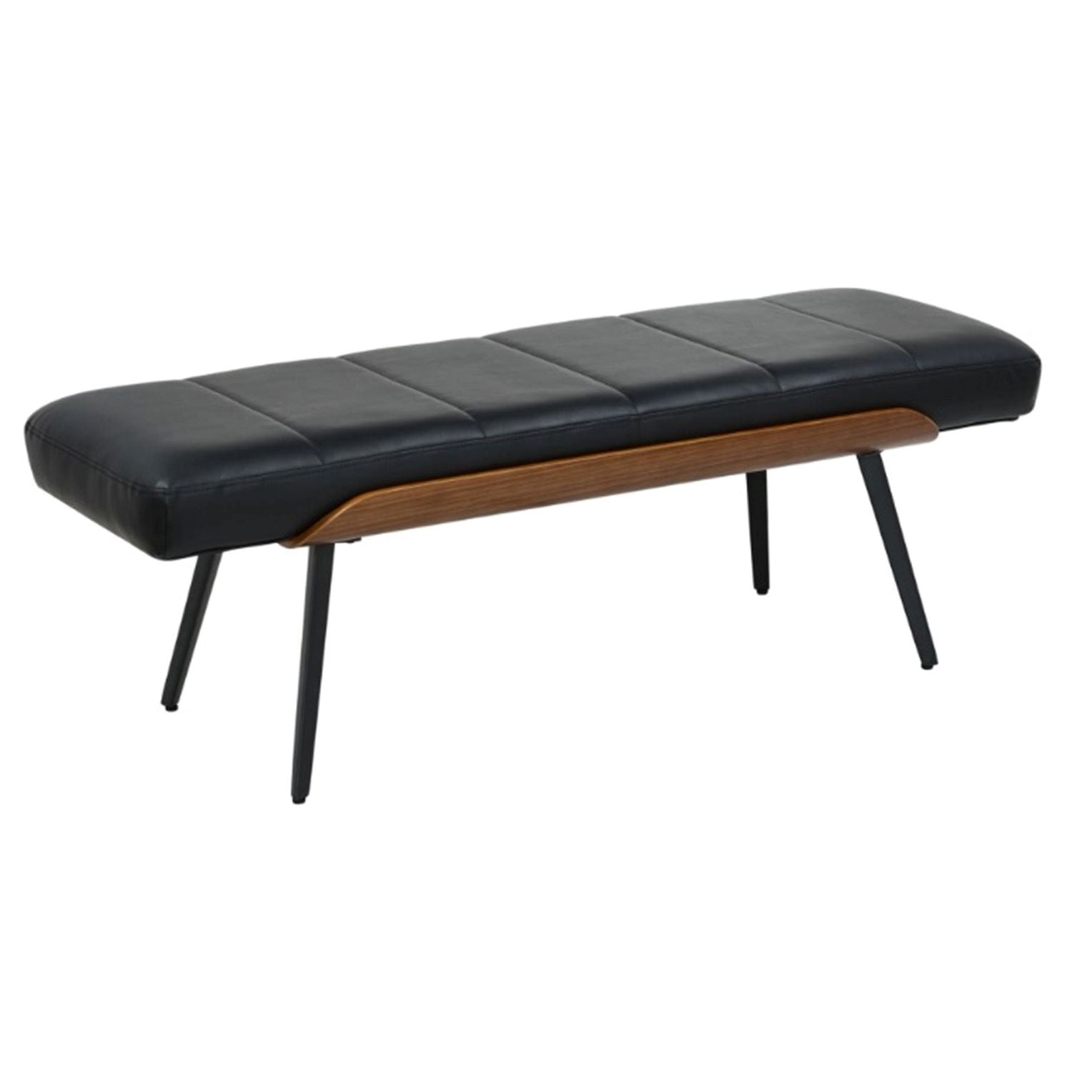Umber Black Faux Leather Bench 401-062BLK