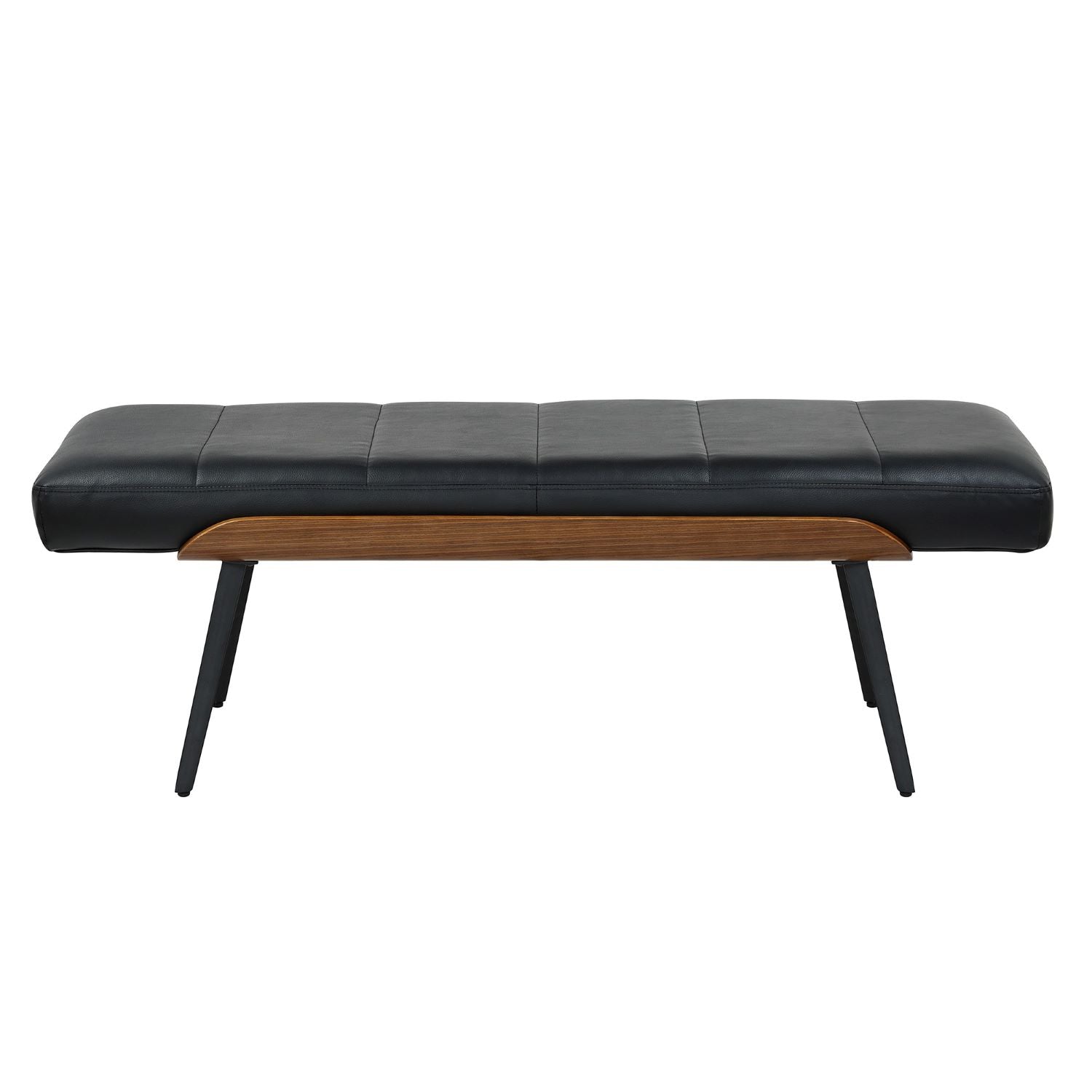 Umber Black Faux Leather Bench 401-062BLK