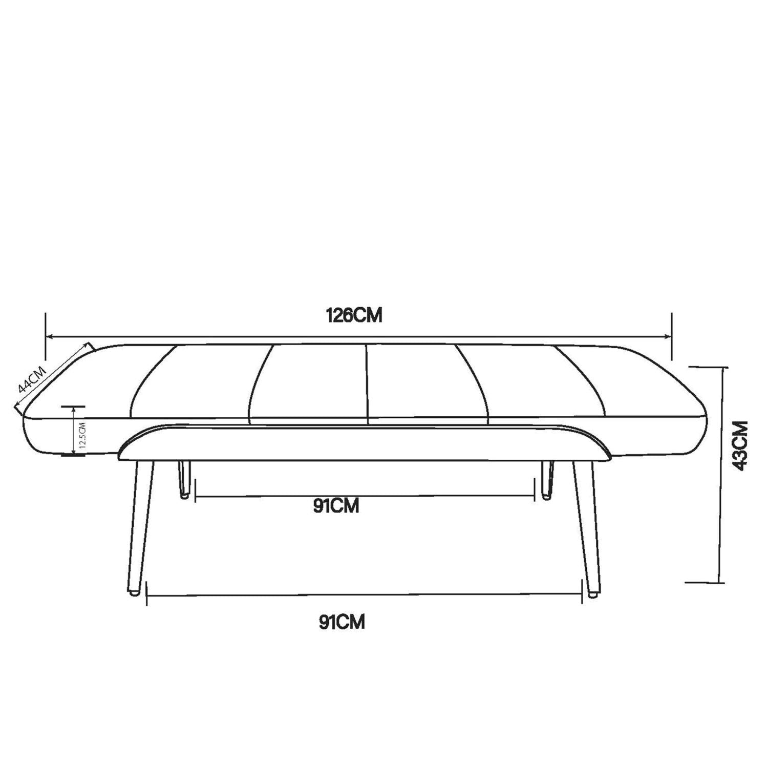 Umber Black Faux Leather Bench 401-062BLK