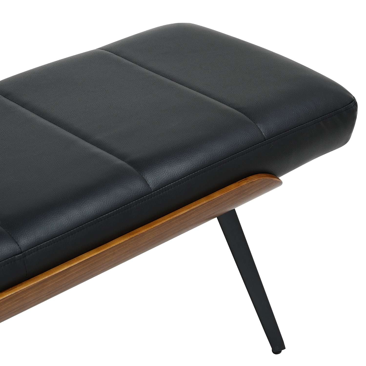 Umber Black Faux Leather Bench 401-062BLK