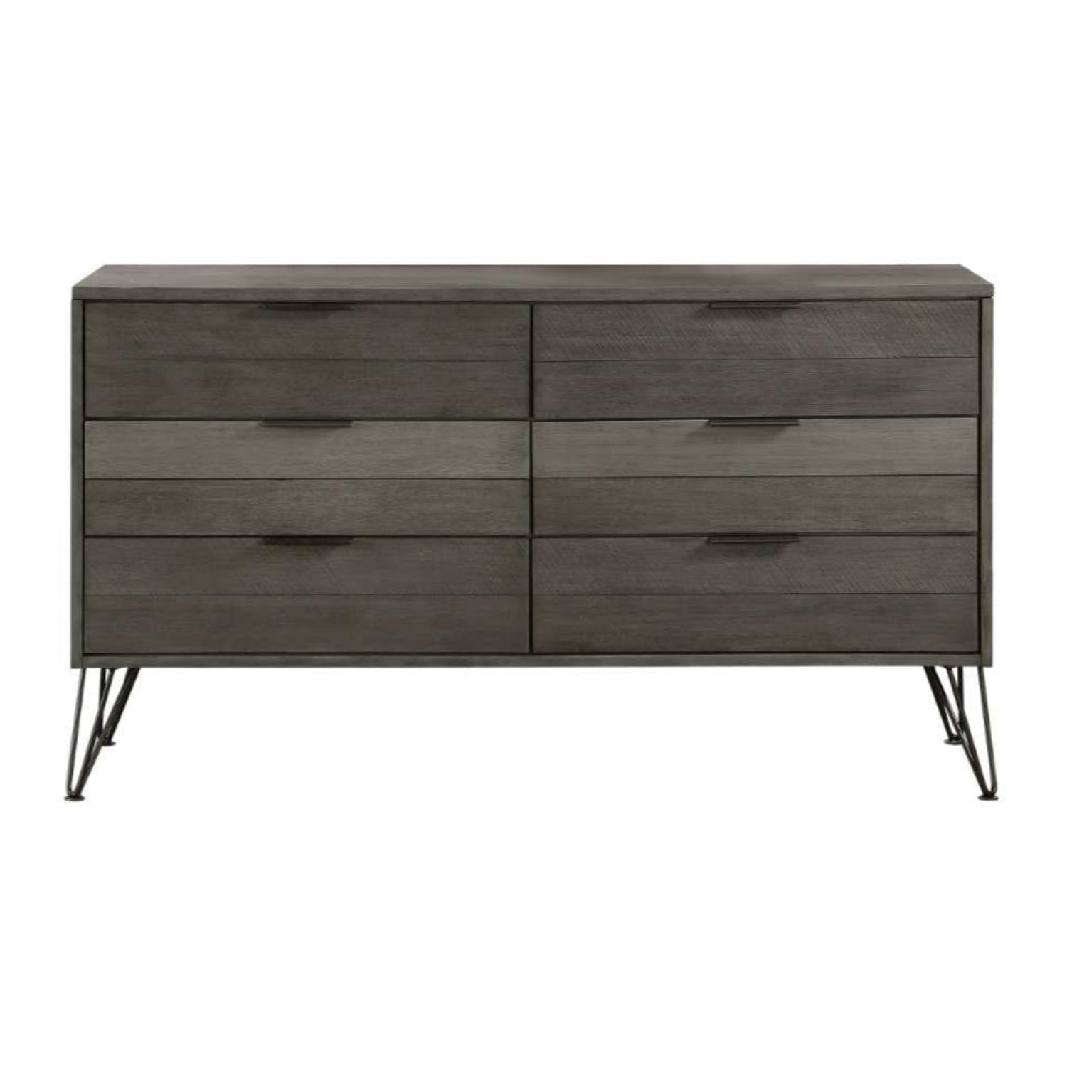 Urbanite Grey Wooden Bedroom Set with Metal Legs 1604