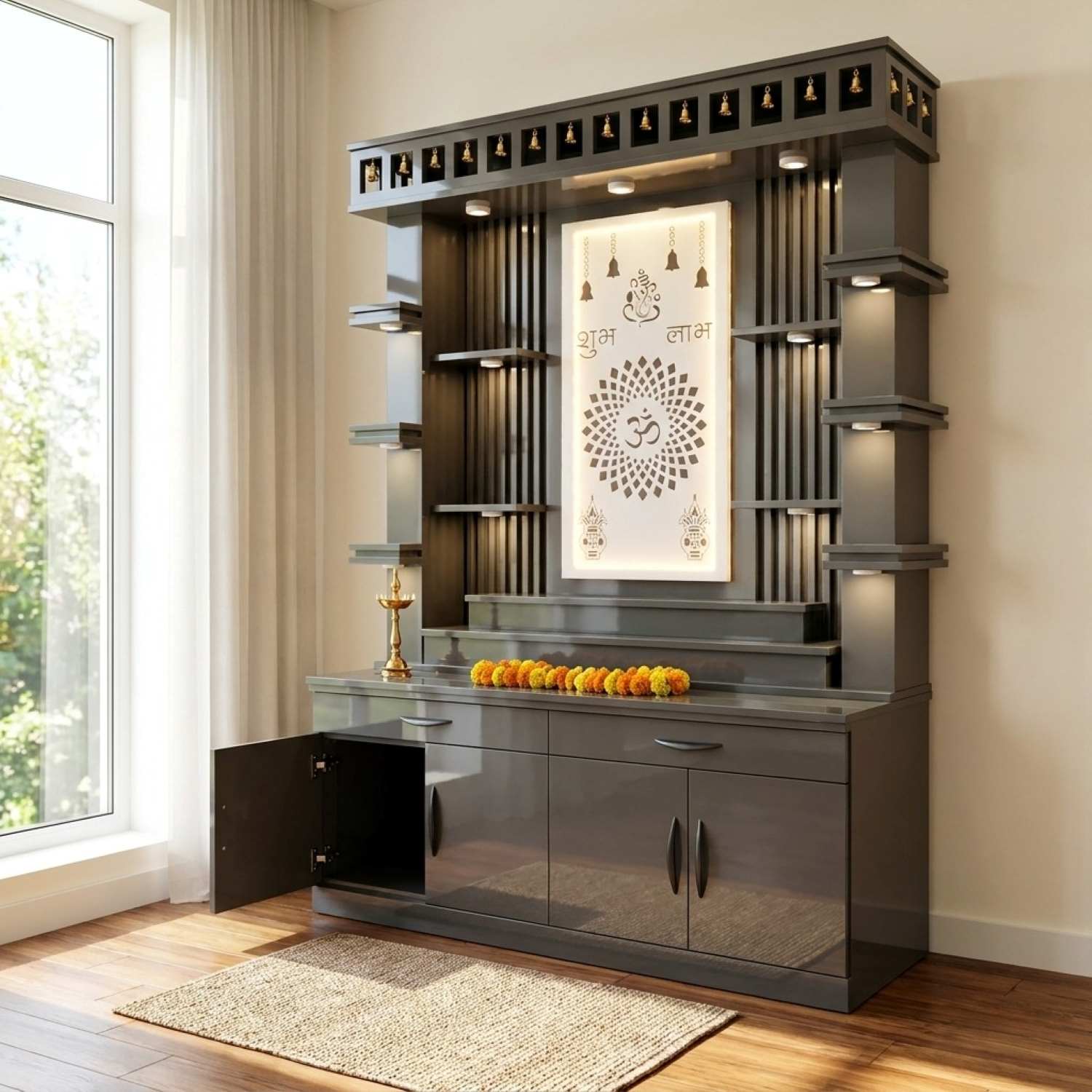 Veera Canadian Made High Gloss Pooja Mandir
