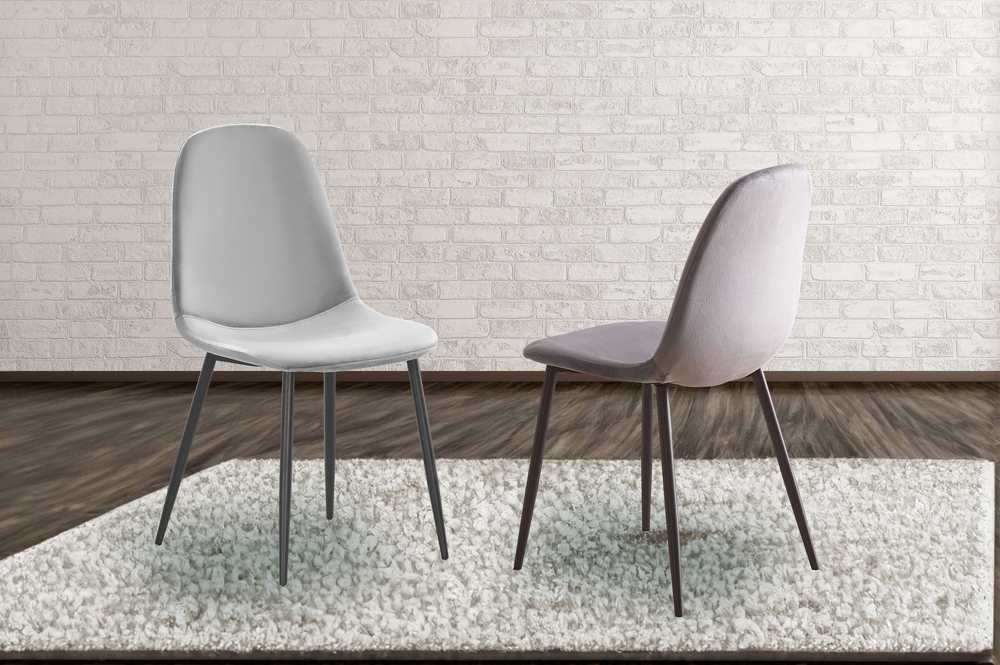 Velvet Dining Chair Grey Set Of 4 T 215