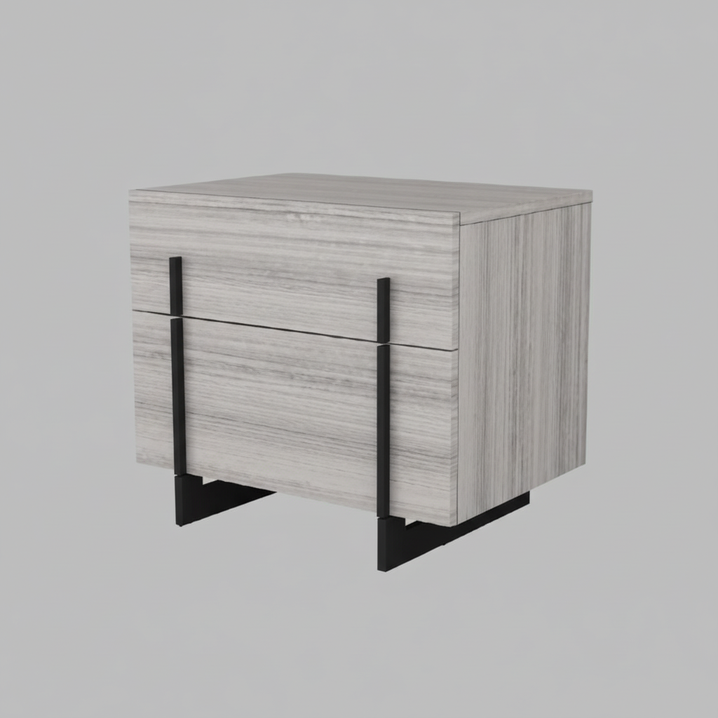 Venice Grey Night Stand With Soft Closing Drawers 1921