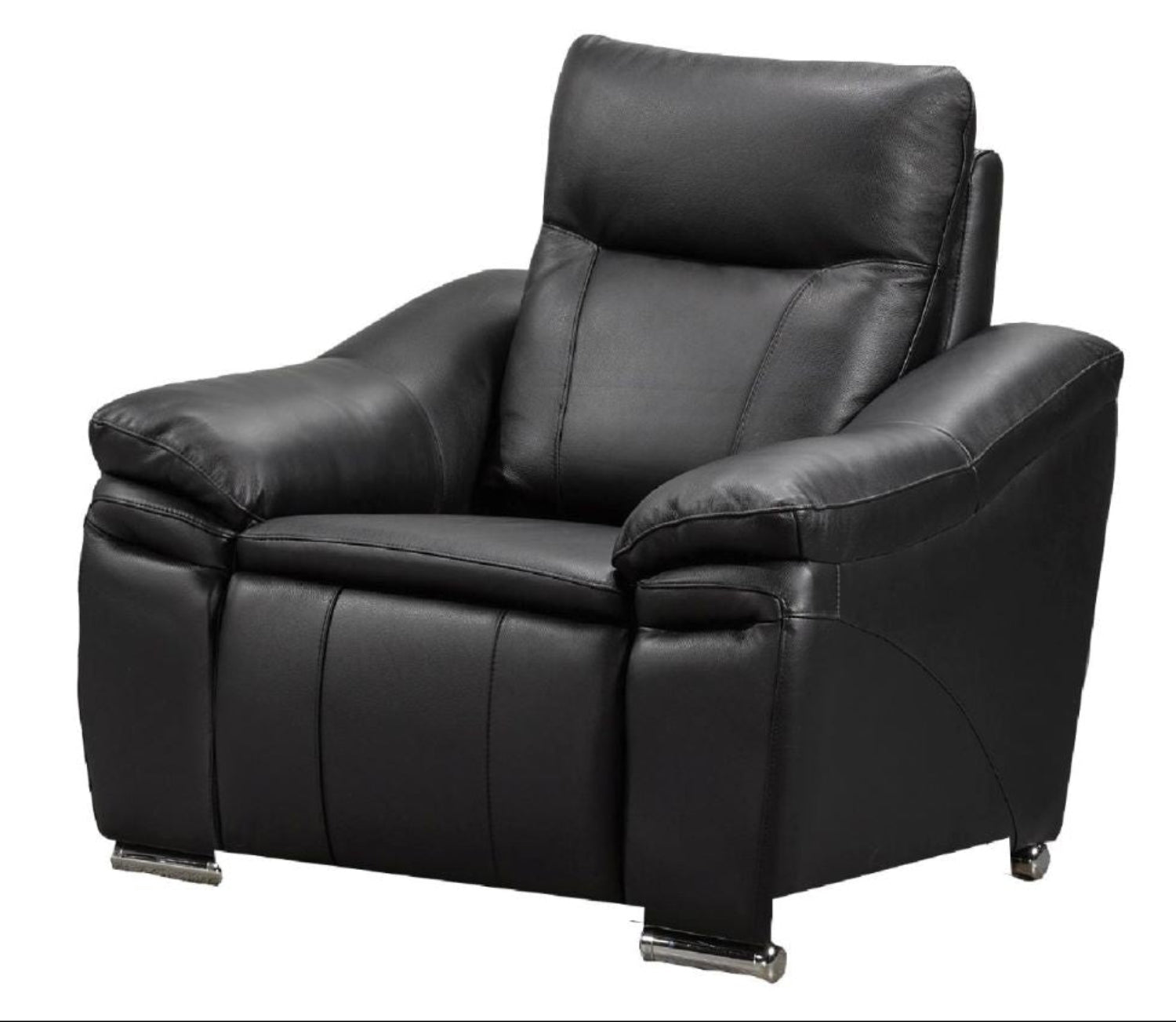 Verona Black Genuine Leather Power Recliner Sofa Set 8565