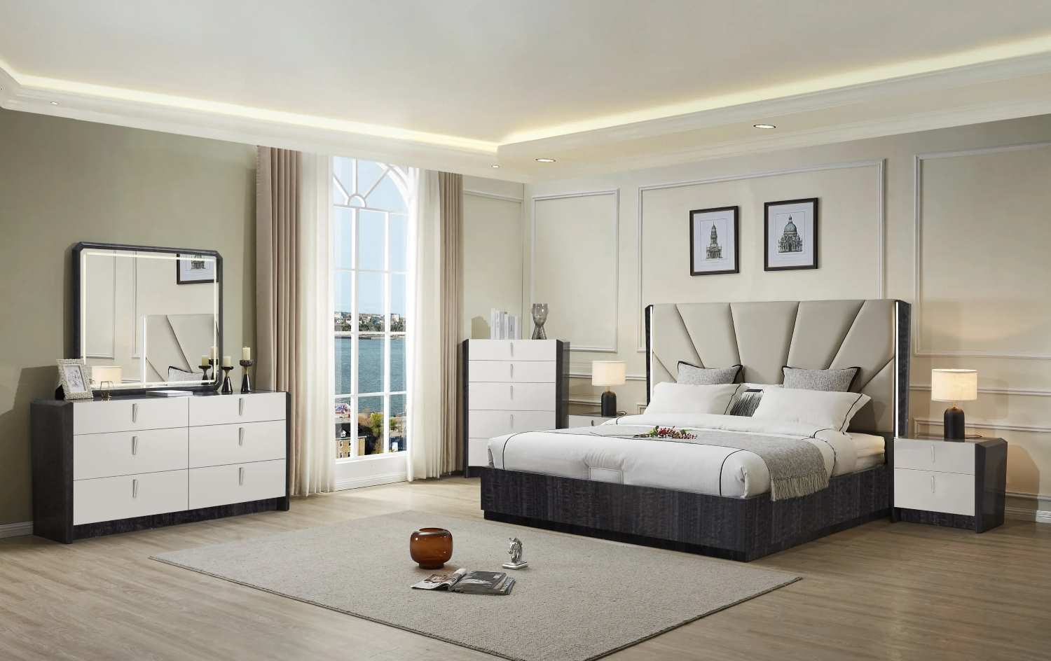 Viva Italian Style Hydraulic Lift Bedroom Set