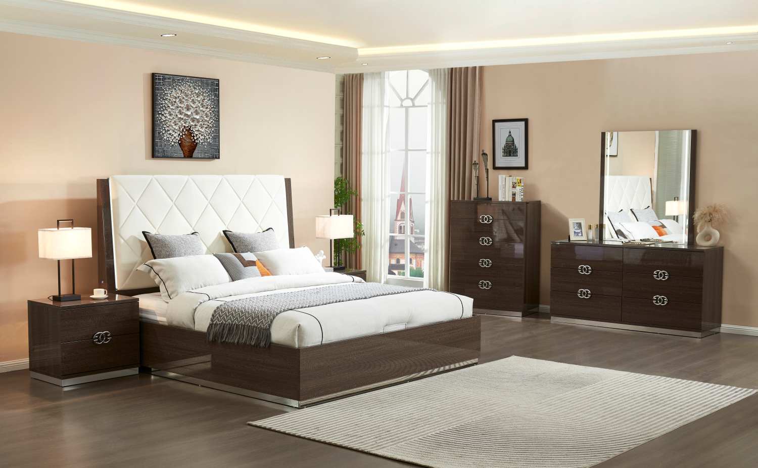 Volvo Lacquer High Gloss Bedroom Set With Hydraulic Bed 2504