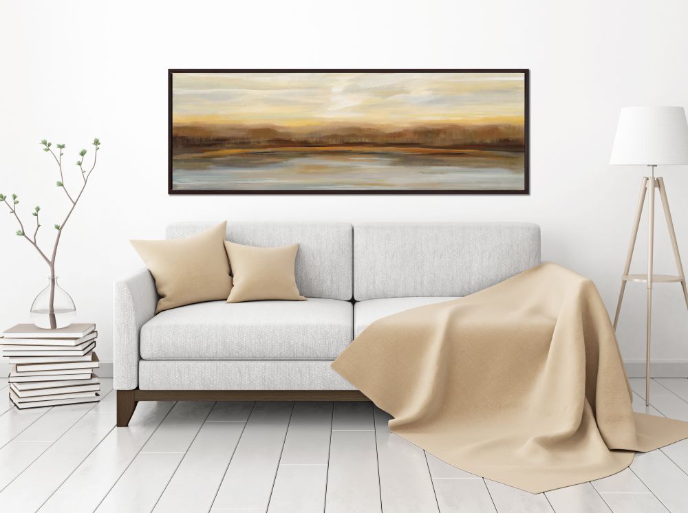 Fall Lake Sunset Canvas Art 20" x 60"
