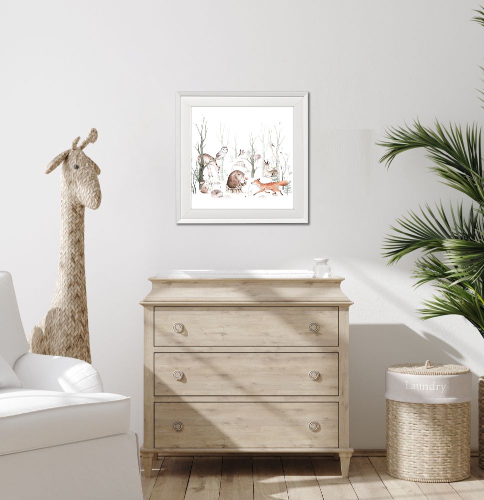 Woodland Animals Canvas Art 14" x 14"