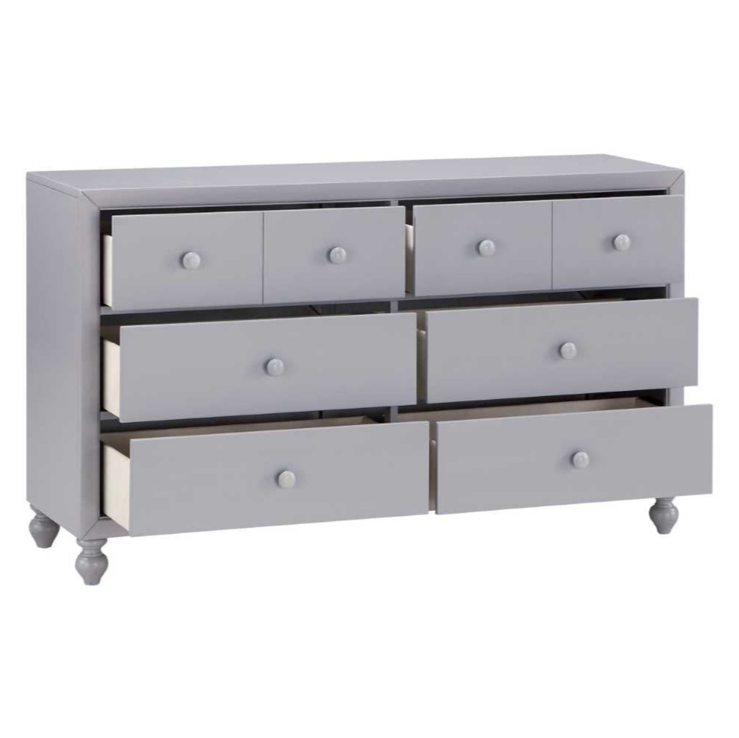 Wellsummer Grey Wooden 6 Drawers Dresser & Mirror 1803