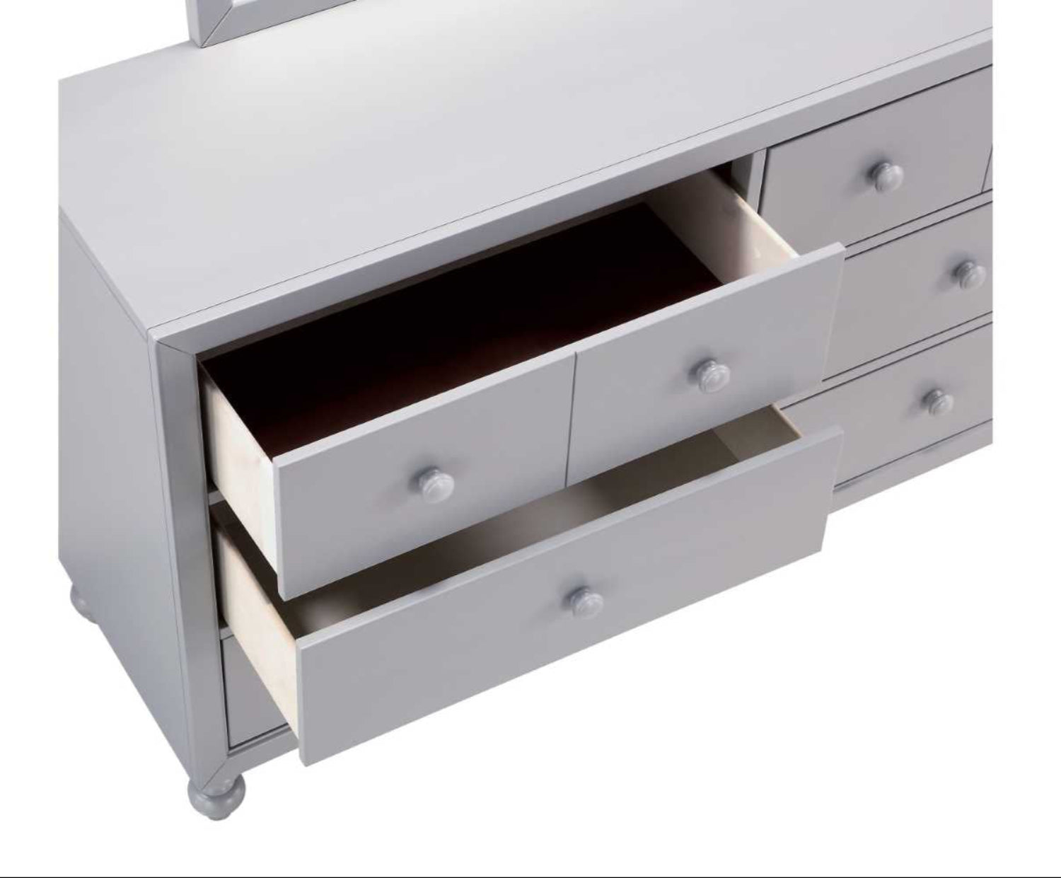 Wellsummer Grey Wooden 6 Drawers Dresser & Mirror 1803