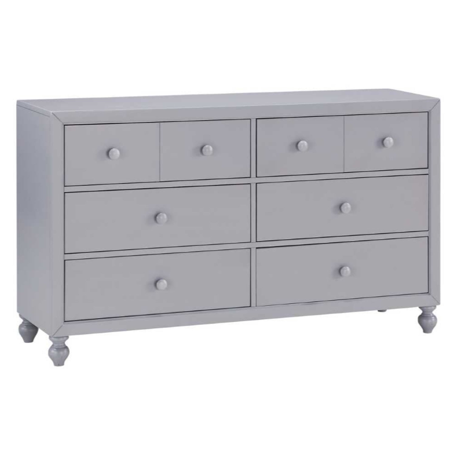 Wellsummer Grey Wooden 6 Drawers Dresser & Mirror 1803