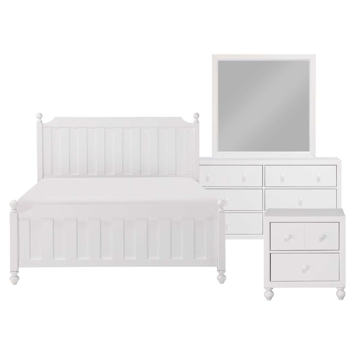 Wellsummer White Wooden Bedroom Set 1803W