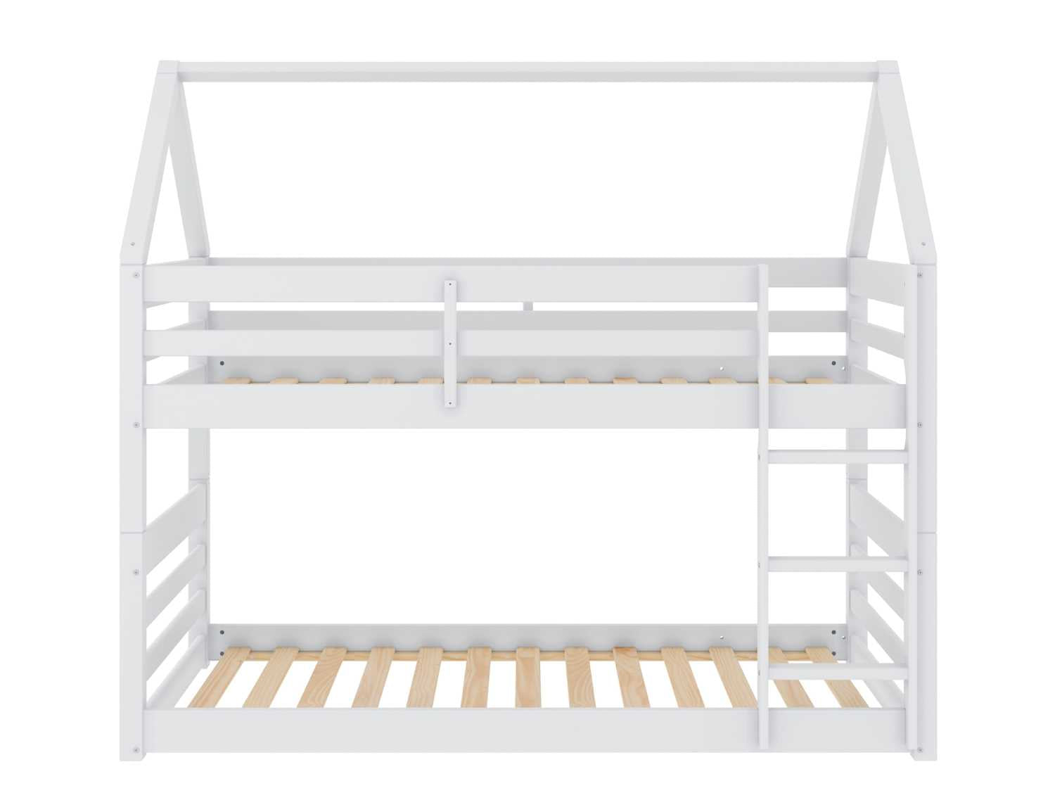 White Wooden Bloom Single Bunk Bed With Open Roof 2004