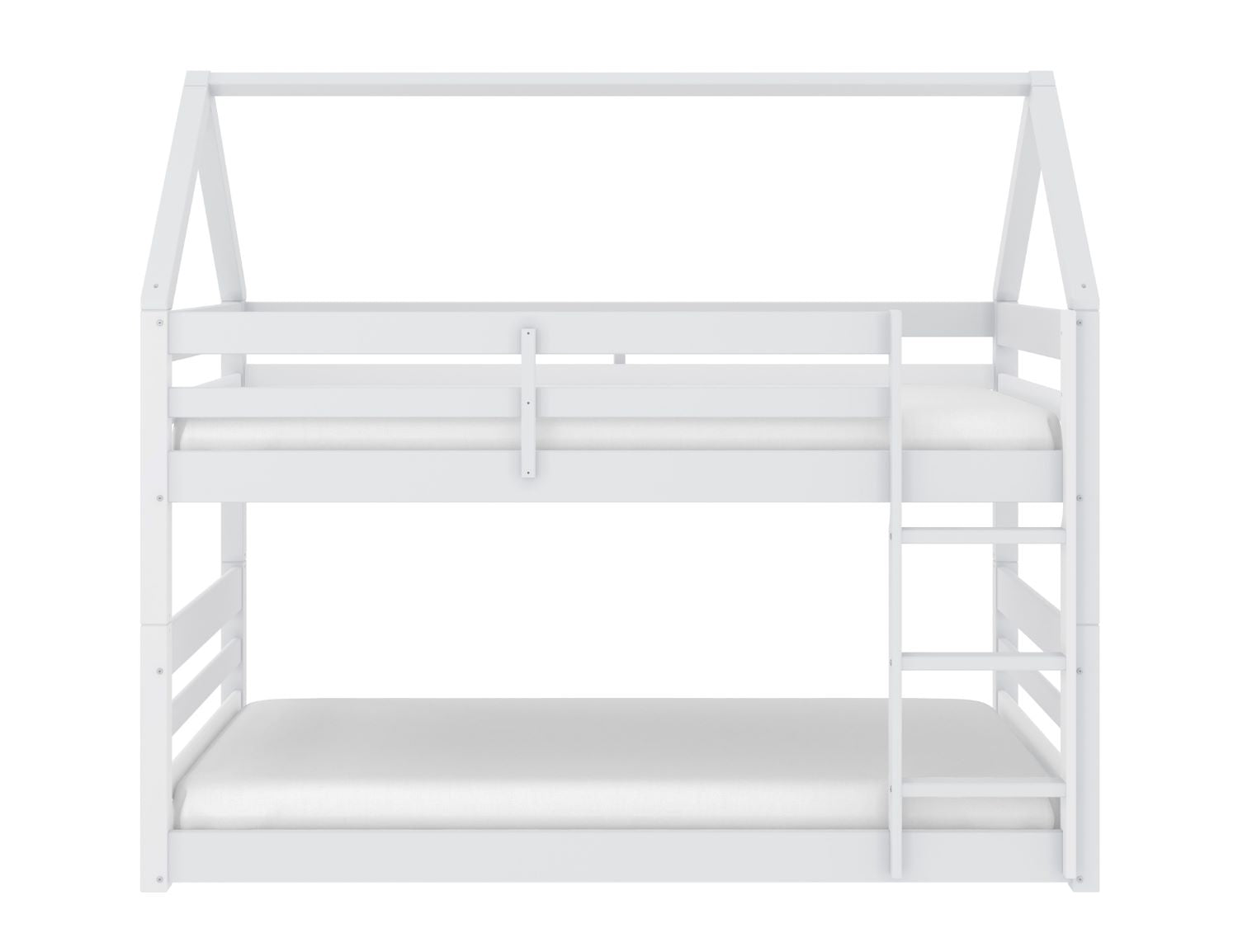 White Wooden Bloom Single Bunk Bed With Open Roof 2004