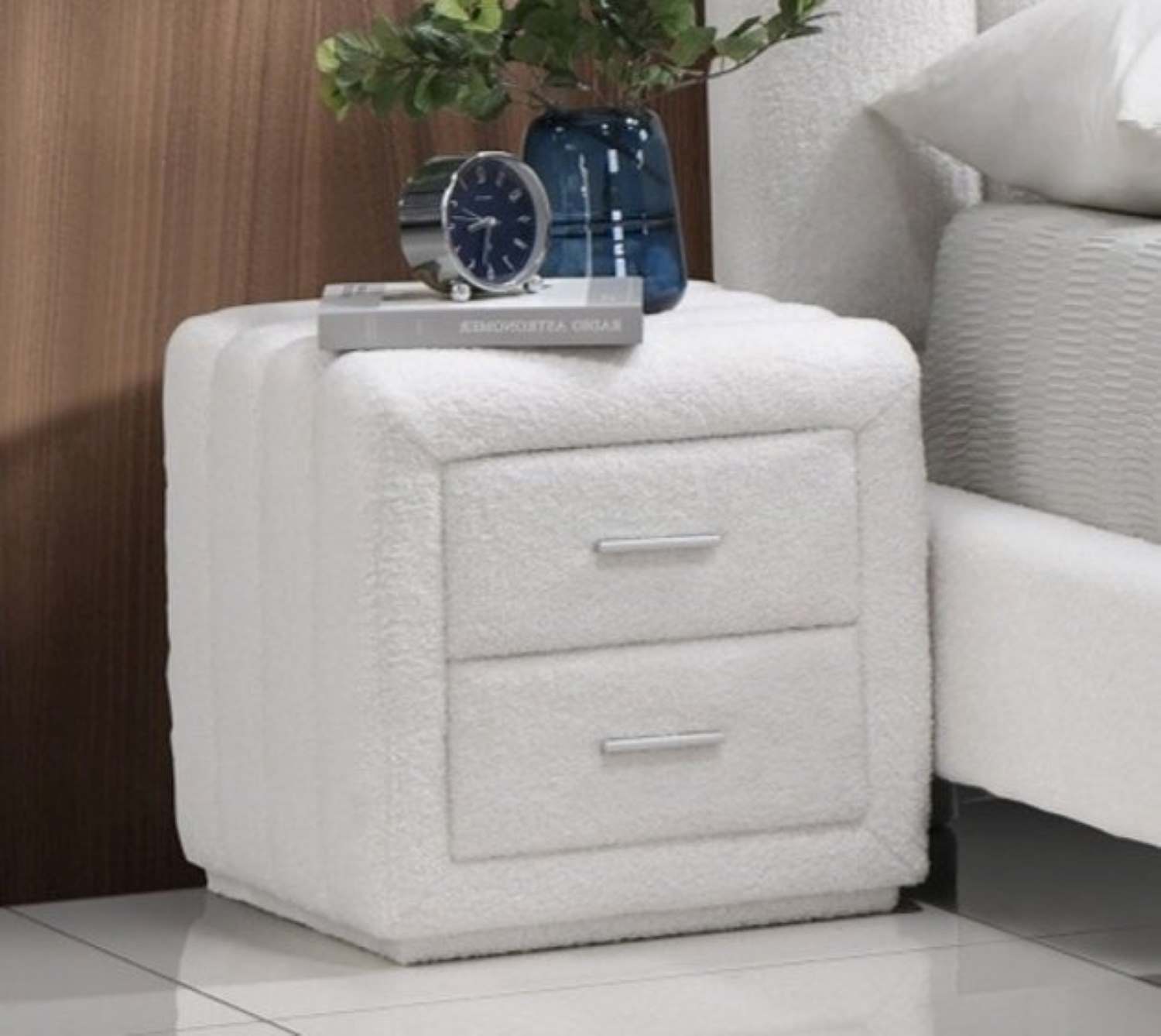 White Teddy Fabric Night stand
