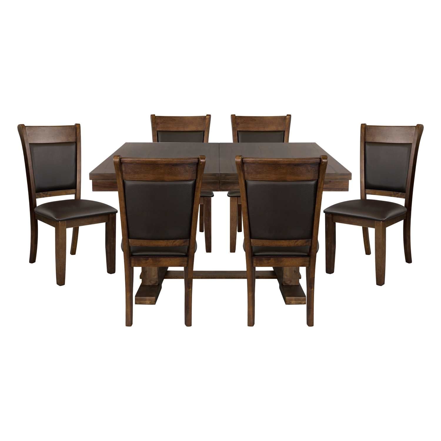 Wieland Wooden Extendable Butterfly Leaf Dining Set Brown 5614-72