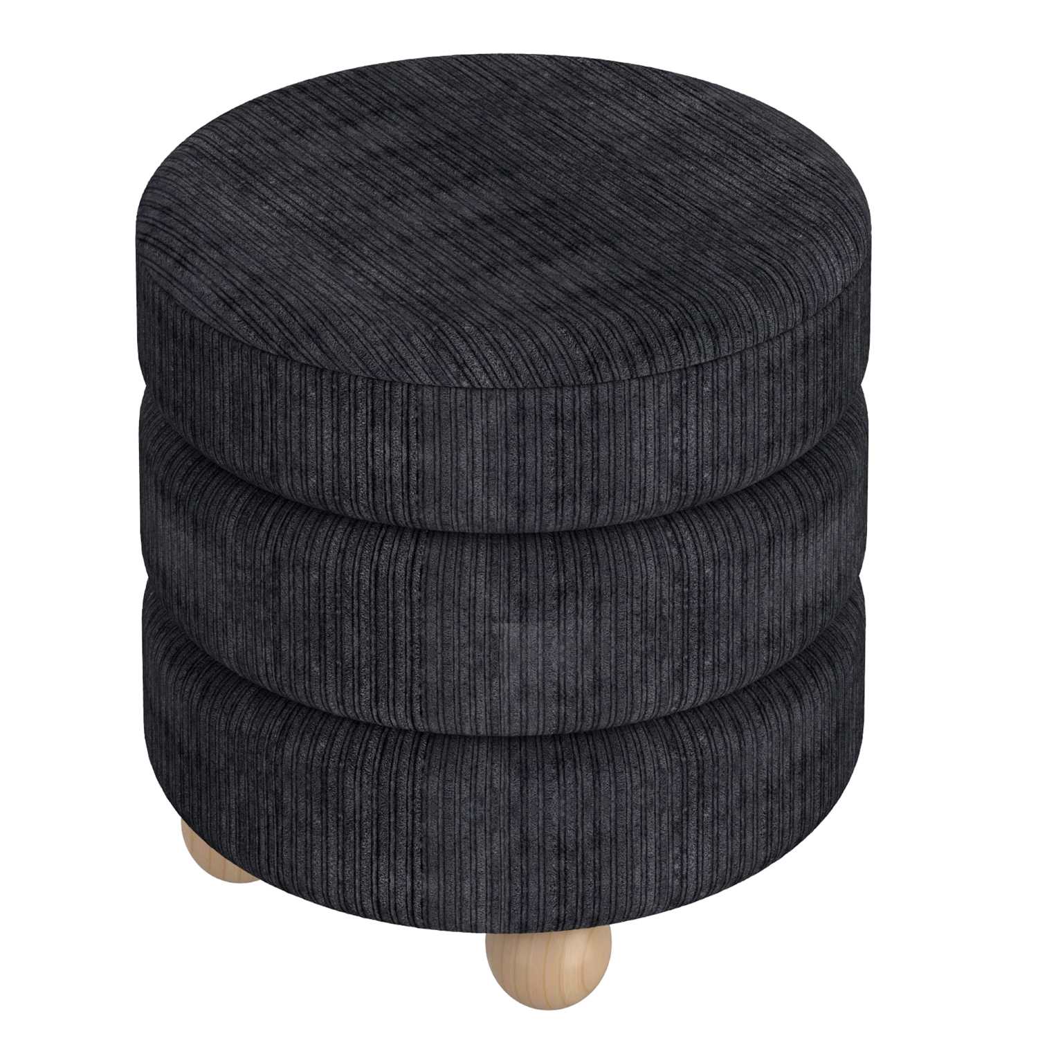 Willo Round Ottoman in Black 402-523BLK