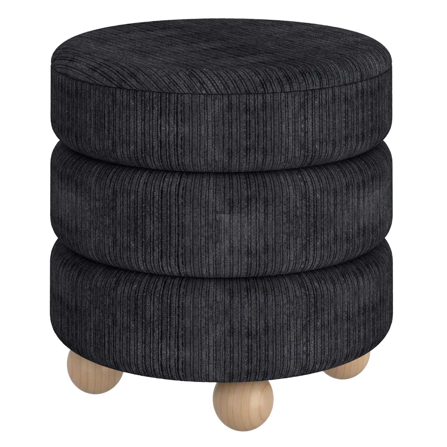 Willo Round Ottoman in Black 402-523BLK