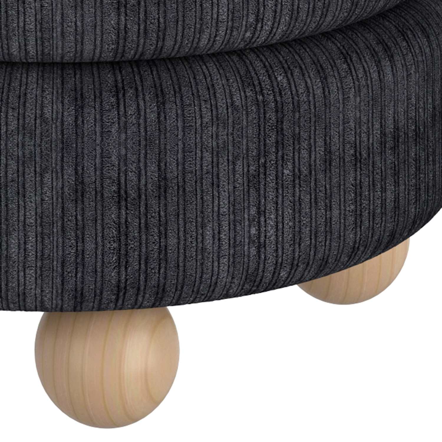 Willo Round Ottoman in Black 402-523BLK