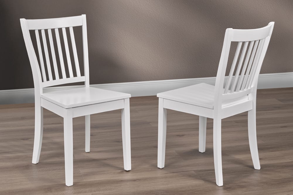 Wooden Dining Chair Set Of 2 White 3816