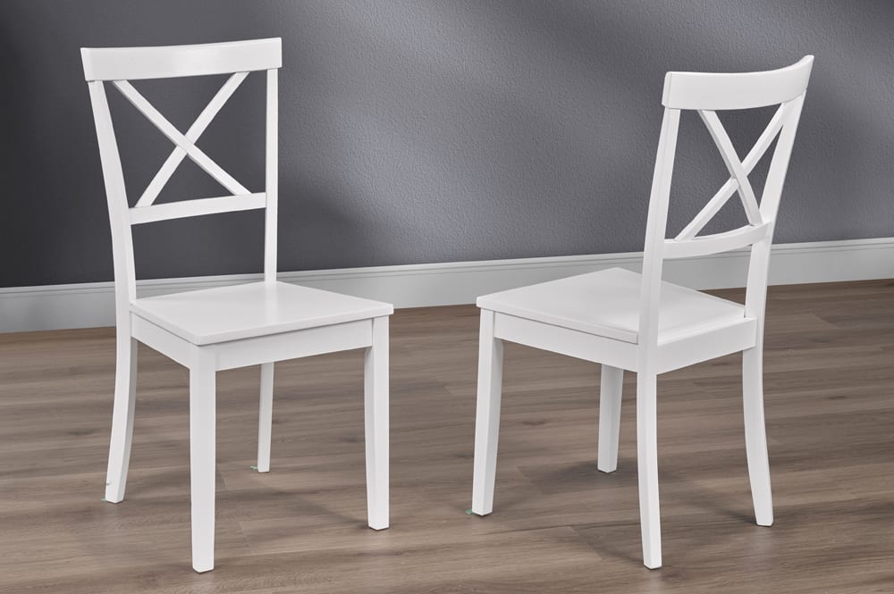 Wooden Dining Chair Set Of 2 White T 3815