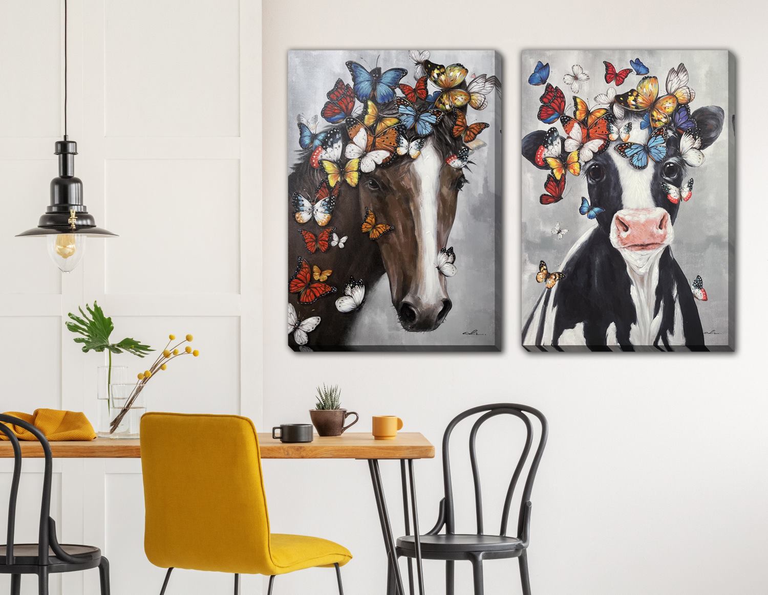 Fluttering Friendship 2PC Canvas Art