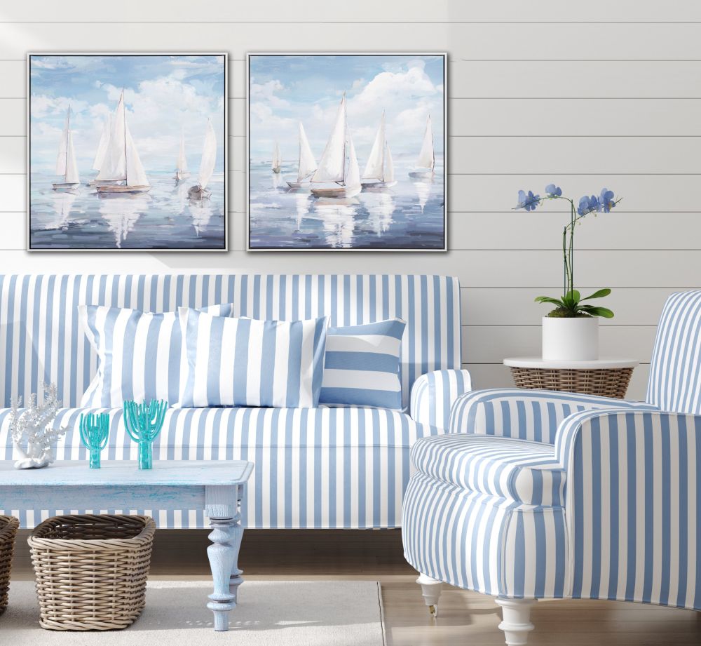 Sailboat Symphony 2PC Floating Frame