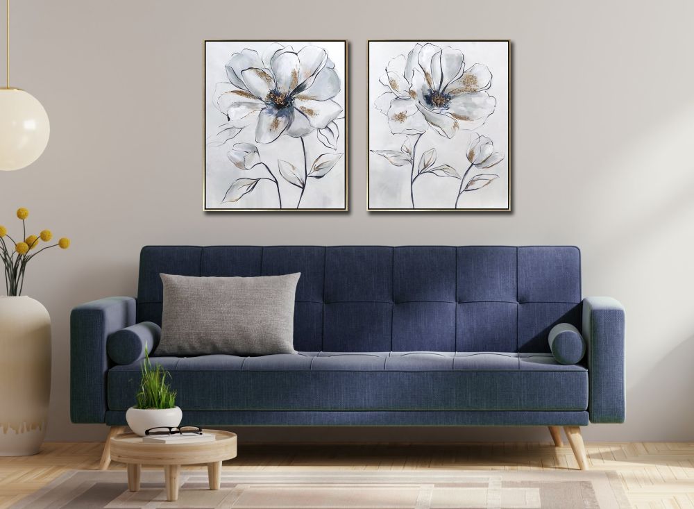 Azure Blooms 2PC Floating Frame