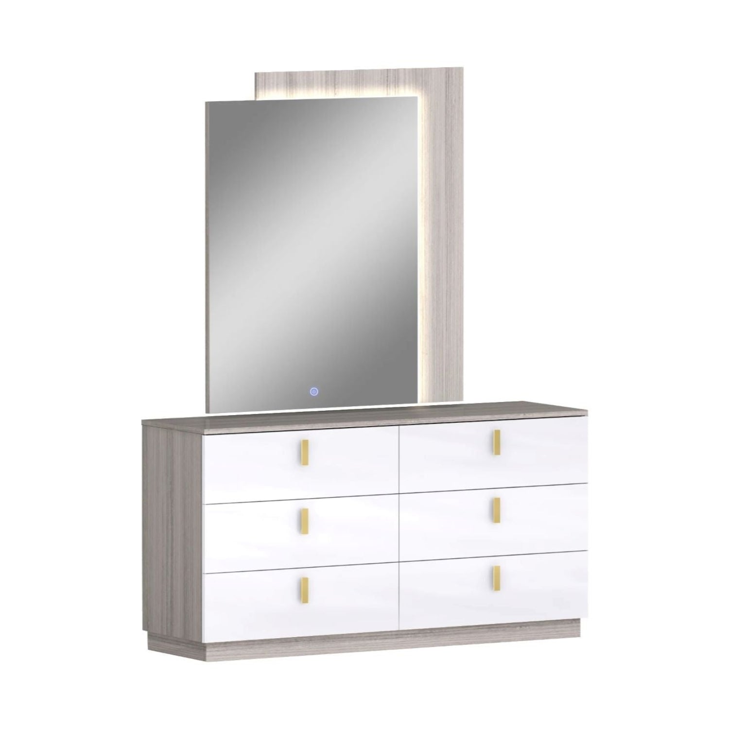 Blayne Grey Angly Lacquer Bedroom Set with Hydraulic Lift Storage Bed 1901