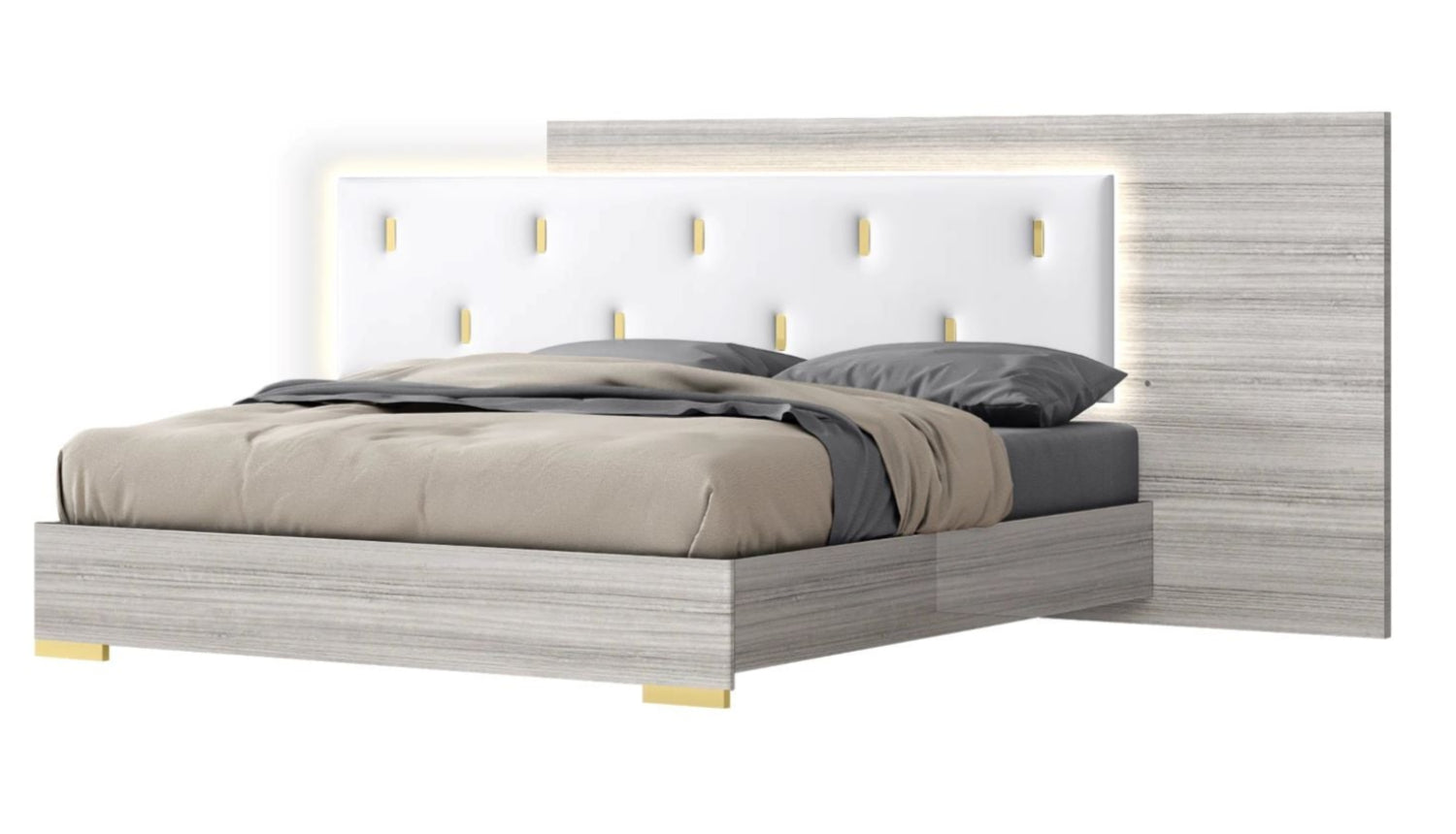 Blayne Grey Angly Lacquer Bed with Hydraulic Lift Storage 1901