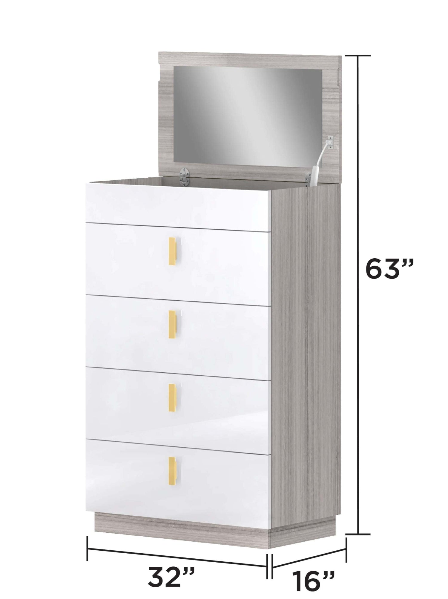 Blayne Grey Angly Lacquer Bedroom Set with Hydraulic Lift Storage Bed 1901