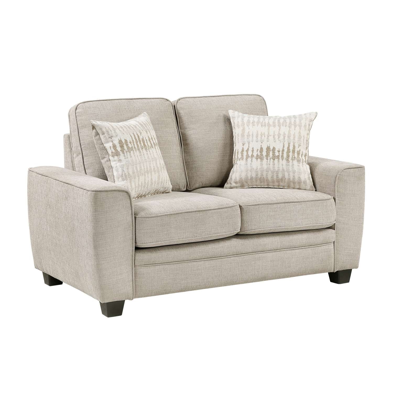 Zander Taupe Chenille Fabric Sofa Set 9745