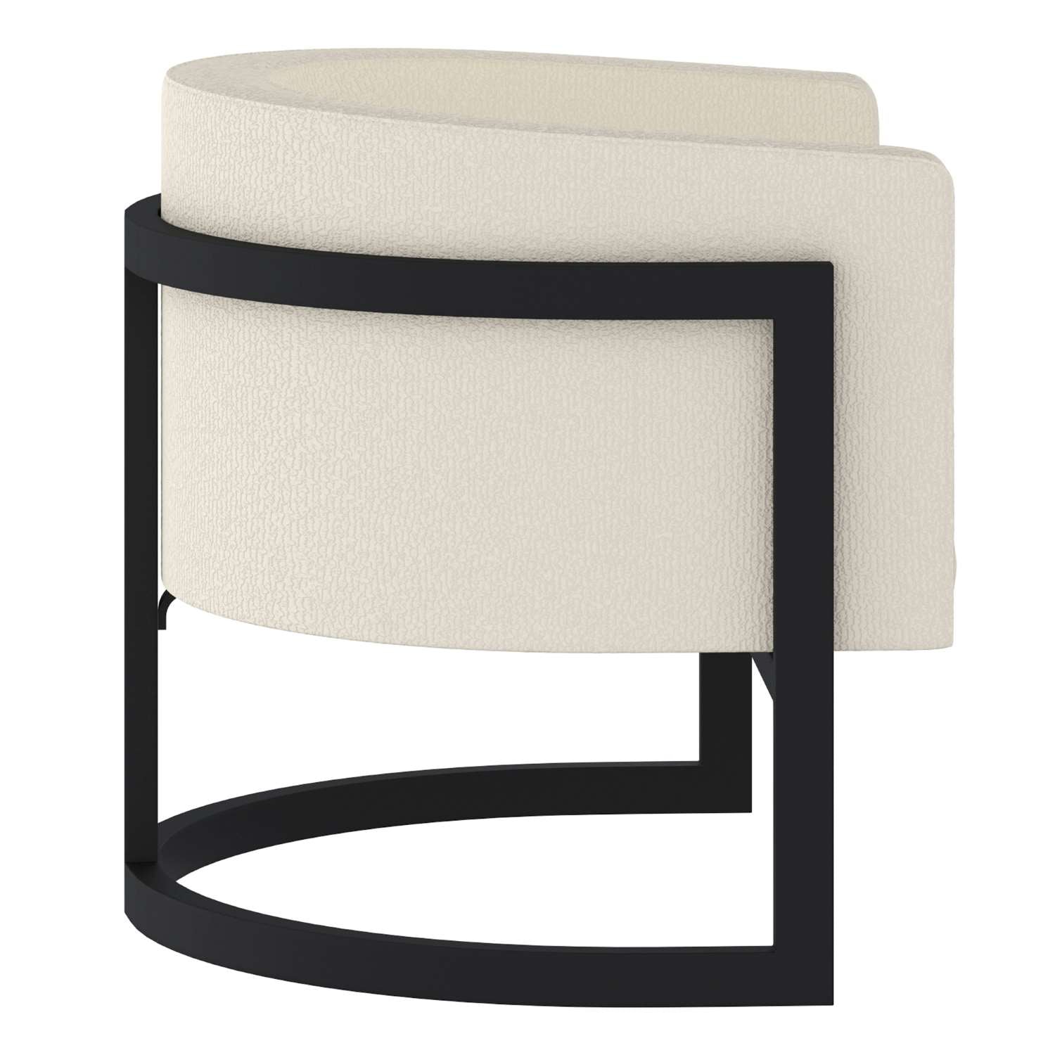 Zhuri Accent Chair in Ivory Boucle and Black 403-120IV