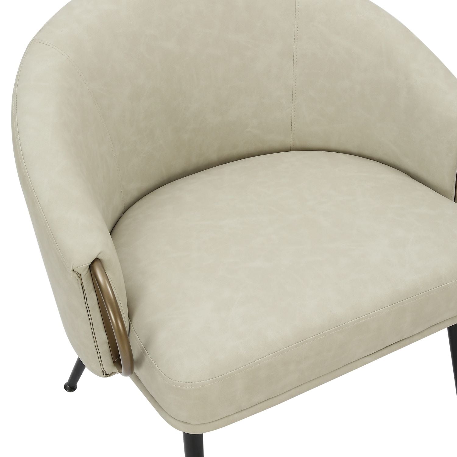 Zita Accent Chair in Vintage Ivory Faux Leather 403-668IV