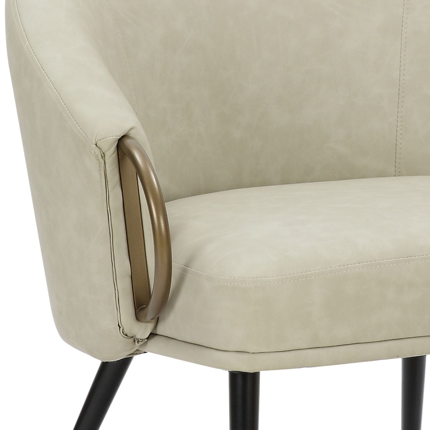 Zita Accent Chair in Vintage Ivory Faux Leather 403-668IV
