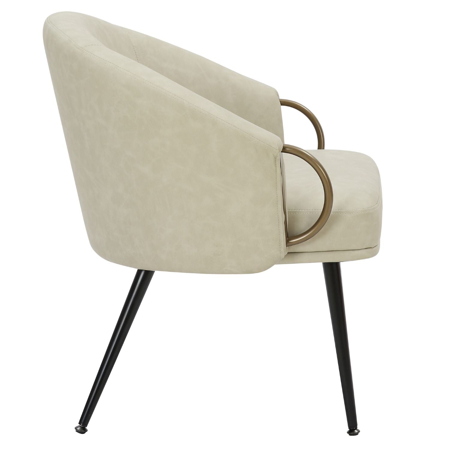 Zita Accent Chair in Vintage Ivory Faux Leather 403-668IV