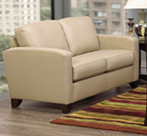 Canadian Made Genuine Leather Zurick Buff Loveseat 4375