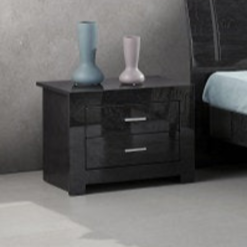 ( Discontinued ) Alice High Gloss Grey Night Stand