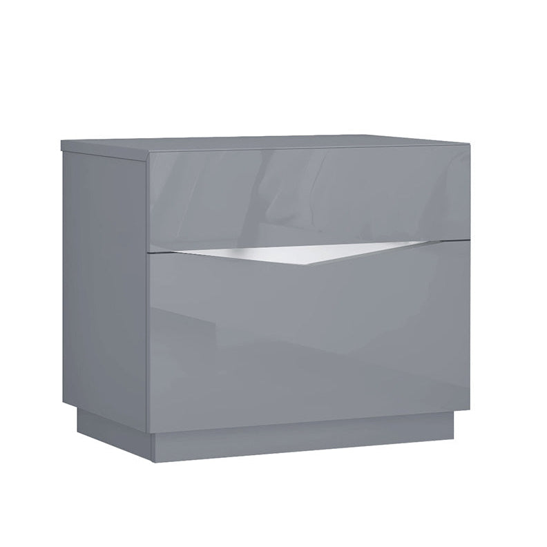 Nikos Cool Grey Lacquer Night Stand B223