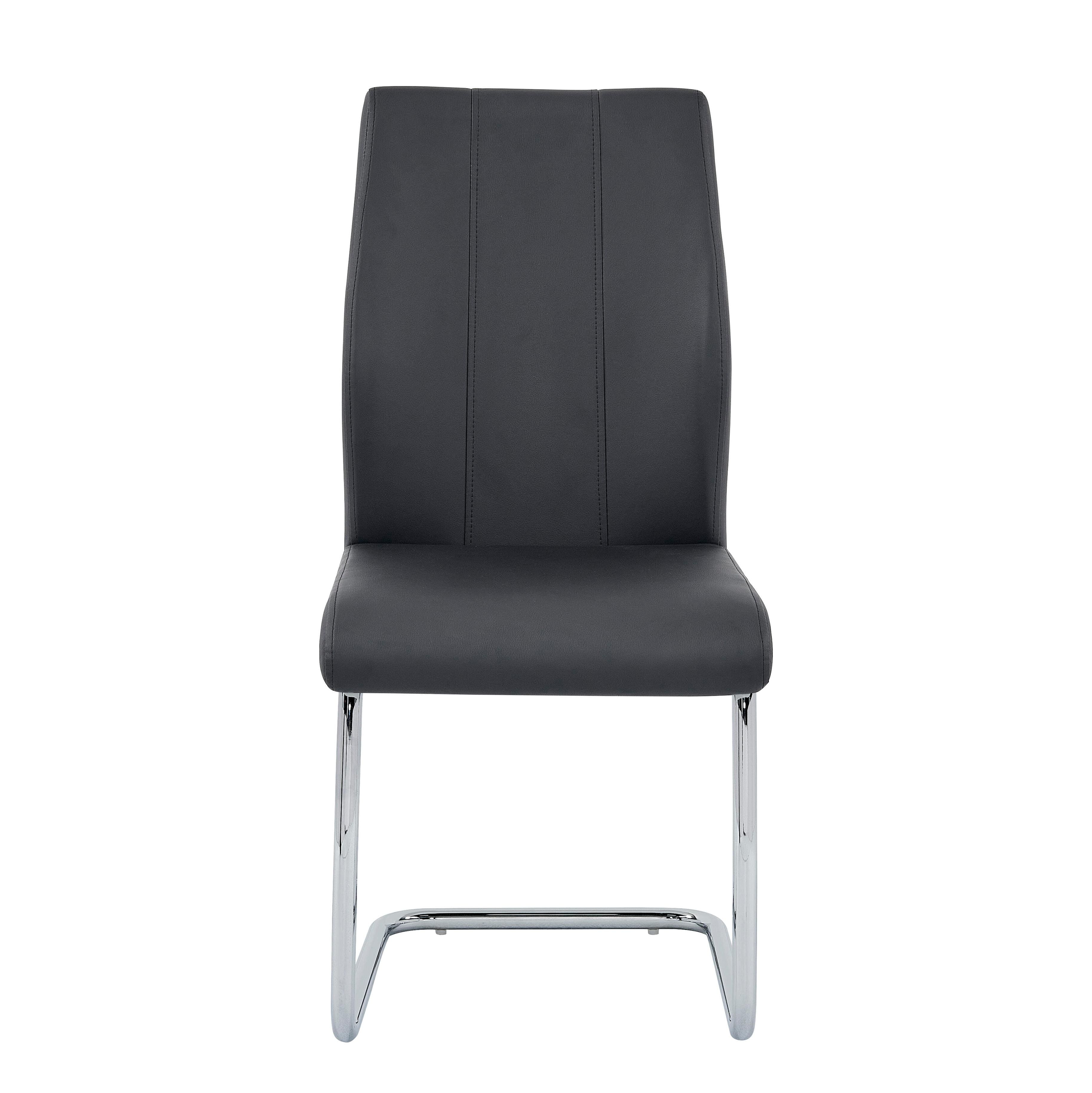 Jane Black Dining Chair with Chrome Base - Set of 4