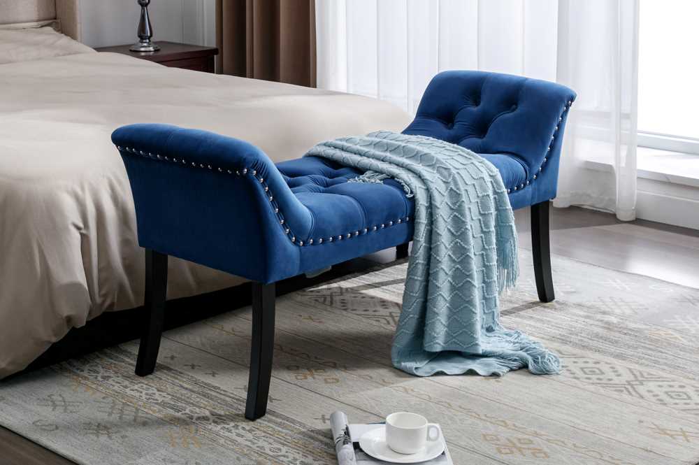 Blue Velvet Bench 818