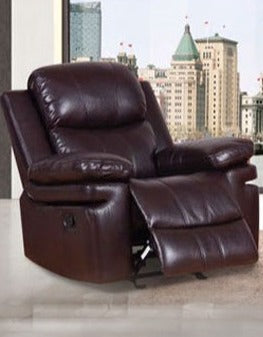 Brown Airleather Recliner Sofa Set 8072