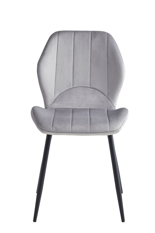 6 Piece Light Grey Velvet Chair C-1535