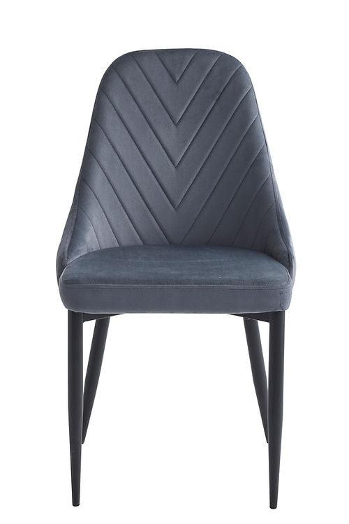 6 Piece Dark Grey Velvet Chair C-1532