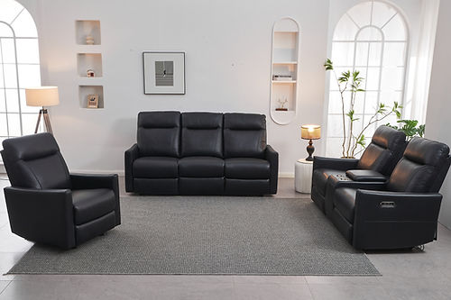 Black Dual Power Recliner Sofa IF-8005