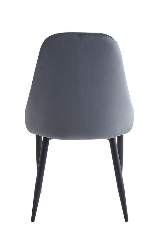 6 Piece Dark Grey Velvet Chair C-1532