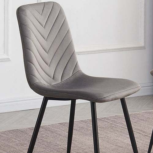 Sintered Stone White Marble Top Table with Velvet Chairs - T-1815/C-1817